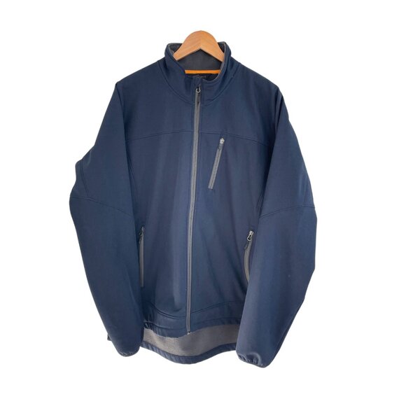 Orvis Jacket Men XL Navy Blue Gray Fleece Fishing Waterproof 2PE1 Performance - Picture 1 of 13